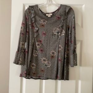 Style & Co ruffle, bell sleeve top